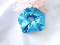Ozdoby do vlasov - Saténová scrunchie gumička (tyrkysová) - 15739696_