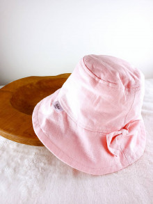 Čiapky, čelenky, klobúky - Ľanový klobúk (Ružový) - 15742822_