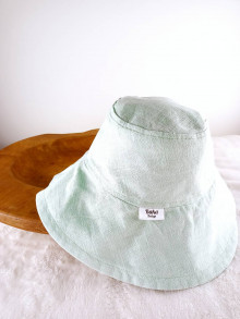 Čiapky, čelenky, klobúky - Ľanový klobúk (Zelený) - 15742836_