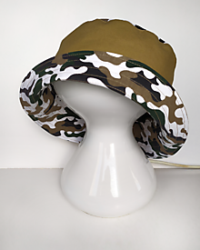 Čiapky, čelenky, klobúky - Obojstranný maskáčový klobúk - 15741977_