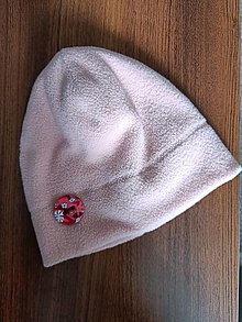 Detské čiapky - Staroružová flísová čiapočka - 15741651_
