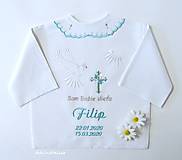 Detské oblečenie - košieľka na krst vyšívaná - 15742373_