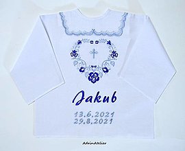 Detské oblečenie - košielka na krst-vyšívaná folk - 15742336_