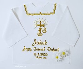 Detské oblečenie - košielka na krst vyšívaná - 15742371_