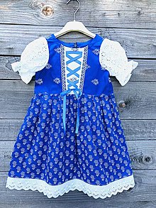 Detské oblečenie - Detské folklórne šaty Zuzanka v modrom - 15742137_