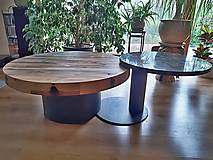 Nábytok - Konferenčný stôl jelša - mramor - 15741531_