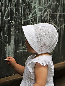 Detské čiapky - Letný detský čepiec Nela madeira biela - 15745012_