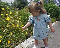 Detské oblečenie - Detské ľanové šaty s volánikom - 15744666_