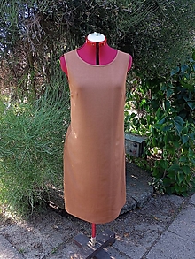 Šaty - Jednoduché ľanové šaty bez rukávov - 15744552_
