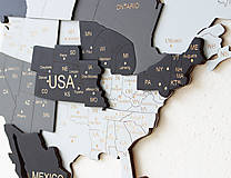 Dekorácie - Drevená 3D Mapa Sveta + názvy štátov a hlavné mestá - 15744120_