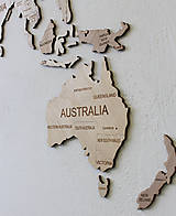 Dekorácie - Drevená mapa sveta + názvy štátov a hlavné mestá - 15744220_