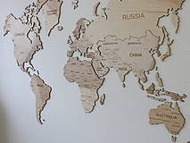 Dekorácie - Drevená mapa sveta + názvy štátov a hlavné mestá - 15744222_