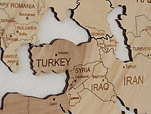 Dekorácie - Drevená mapa sveta + názvy štátov a hlavné mestá - 15744225_