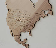 Dekorácie - Drevená mapa sveta + názvy štátov a hlavné mestá - 15744226_