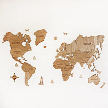 Dekorácie - Drevená mapa sveta - 15744201_