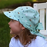 Detské čiapky - Letný detský šilt plachetnica mint - 15745358_