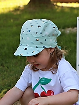 Detské čiapky - Letný detský šilt plachetnica mint - 15745359_