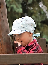 Detské čiapky - Letný detský šilt plachetnica mint - 15745361_