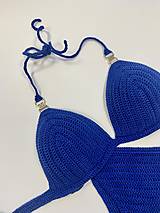Plavky - Háčkované plavky kráľovské modré - 15745757_