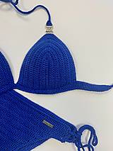 Plavky - Háčkované plavky kráľovské modré - 15745759_