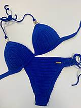 Plavky - Háčkované plavky kráľovské modré - 15745761_