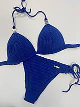 Plavky - Háčkované plavky kráľovské modré - 15745762_