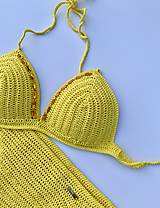 Plavky - Háčkované plavky jasné žlté - 15746351_