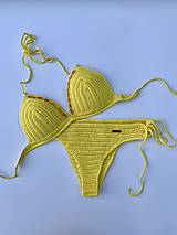 Plavky - Háčkované plavky jasné žlté - 15746354_