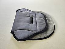 Detský textil - Podložka do kočíka ROAN  100% ovčie rúno MERINO TOP SUPER WASH Grey 100% ľan Antracit - 15746435_