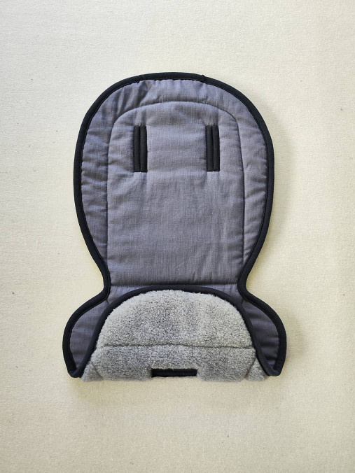 Detský textil - Podložka do kočíka ROAN  100% ovčie rúno MERINO TOP SUPER WASH Grey 100% ľan Antracit - 15746434_