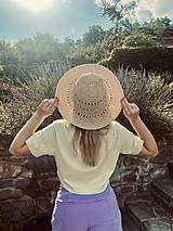 Čiapky, čelenky, klobúky - Letný slamený klobúk - 15747366_