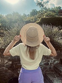 Čiapky, čelenky, klobúky - Letný slamený klobúk - 15747366_