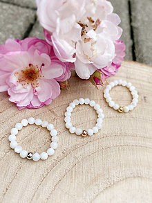 Prstene - Romantické prstienky z bielej perlete - 15745419_