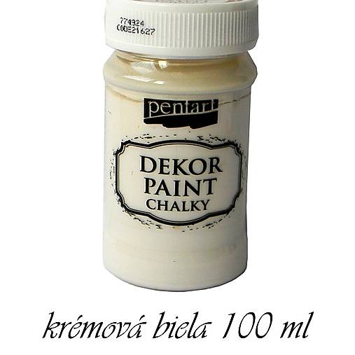 Farby-laky - Dekor paint chalky - krémová biela - 100 ml - 15746393_