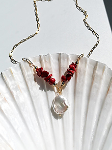 Náhrdelníky - Figaro - náhrdelník z keshi perly a bambusového koralu - 15746457_
