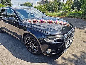 Dekorácie - Kvetinovy pás na svadobne auto - 15745536_