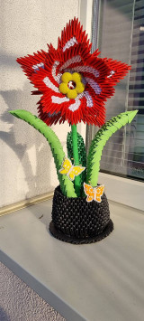 Dekorácie - Origami kvet / Flowers - 15746496_