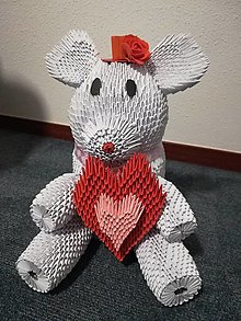 Dekorácie - Origami macko / Teddy bear - 15746618_