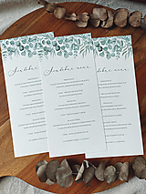 Papiernictvo - Svadobné menu DL eukalyptus - 15748205_
