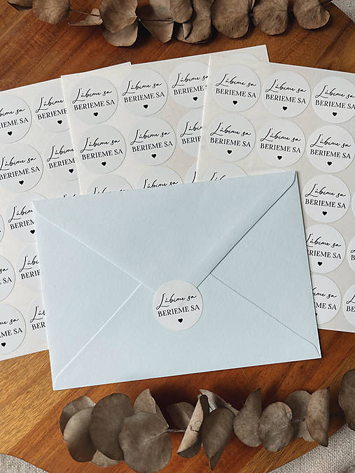 Úložné priestory & Organizácia - Nálepky Ľúbime sa, berieme sa - 20ks - 15747917_