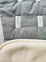 Detský textil - Vlnienka podložka do kočíka BABY JOGGER City Elite 2 100 % merino Top Super Wash Natural 100% ľan  Green Mint - 15748429_