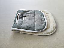 Detský textil - Vlnienka podložka do kočíka BABY JOGGER City Elite 2 100 % merino Top Super Wash Natural 100% ľan  Green Mint - 15748432_