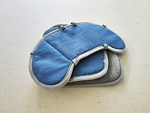 Detský textil - VLNIENKA Podložka do autosedačky AXKID Minikid  100% MERINO Top Super wash Grey 100% ľan Blue - 15748418_