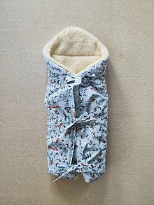 Detský textil - Vlnienka Klasická zavinovačka pre novorodenca zimná 100% MERINO TOP Zvieratká Mint Blue - 15748465_