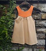 Detské oblečenie - Ekoprincezná- béžové šaty s hodvábom - 15749645_