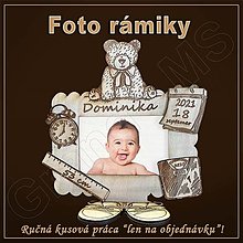 Rámiky - Detský fotorámik s menom a údajmi o narodení vzor E - 15748316_