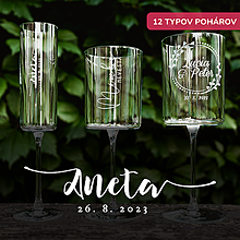 Darčeky pre svadobčanov - Svadobný pohár - Ilana (12 typov pohárov) - 15749612_