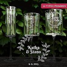 Darčeky pre svadobčanov - Svadobný pohár - Vetvičky (12 typov pohárov) - 15749643_