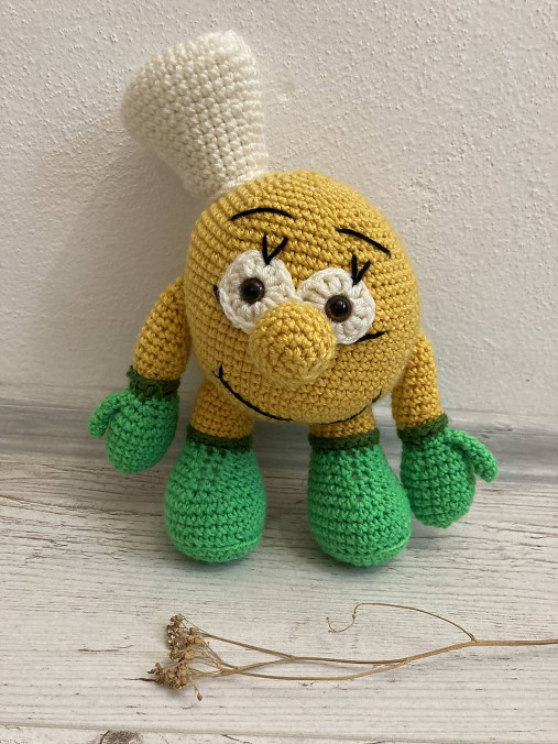 Hračky - žltý guľatý HRášok s čiapkou - 15749115_