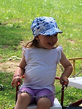 Detské čiapky - Letný detský šilt modrý akvarel - prémiová bavlna - 15749894_